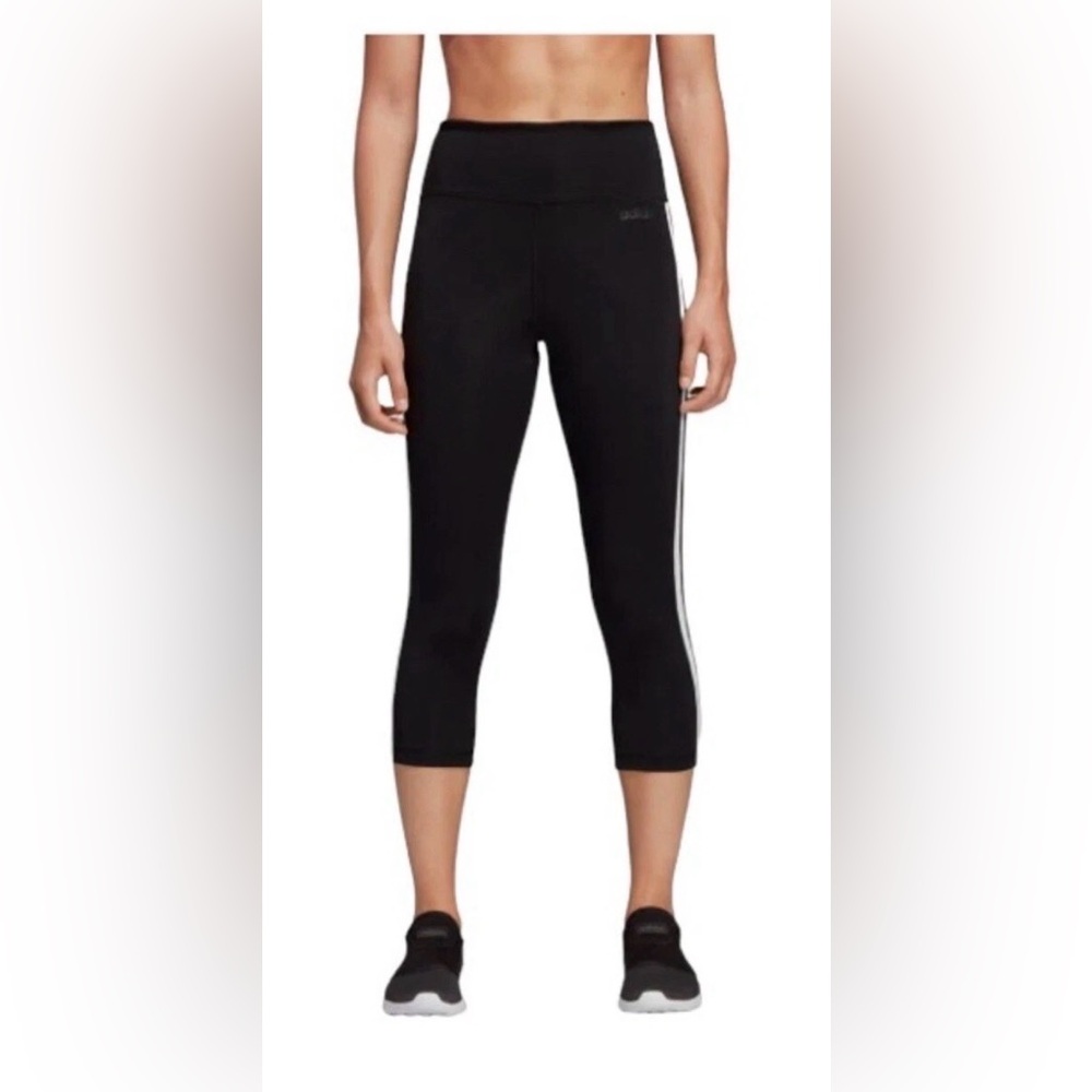 Adidas | Women's Design 2 Move 3/4-Length Black & White Tights | Size Large| NWT - Picture 3 of 11